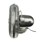 Retro 12 in. 3 Speed Oscillating Table Fan with All-Metal Construction in Brushed Nickel